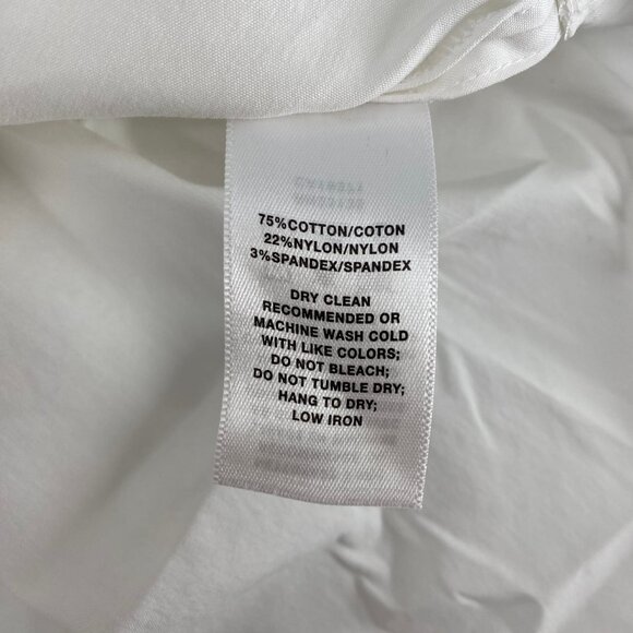 Lafayette 148 White Silver Classic Button-Up Blouse | Size S - Picture 5 of 8